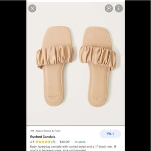 Abercrombie ruched faux leather slides